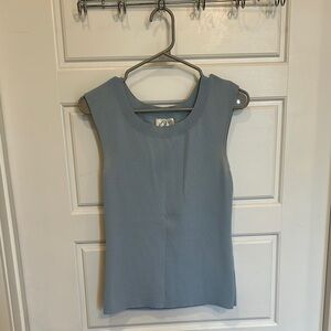 Elegant Blue Sleeveless Top